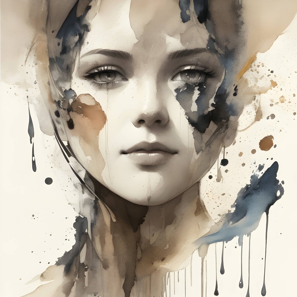 Brunhild1699's tweet photo. 🎨 Dive into a mesmerizing masterpiece! Close-up faces, muted colors, and wet-on-wet technique collide in this intimate, ink-splattered artwork. 🖌️✨ Experience the magic of #SketchInkWatercolorStyle #Masterpiece #GoldenRatio #SplashArt #ImpressionistBrushstrokes #ClipStudioPaint https://t.co/epKrWy4nW6