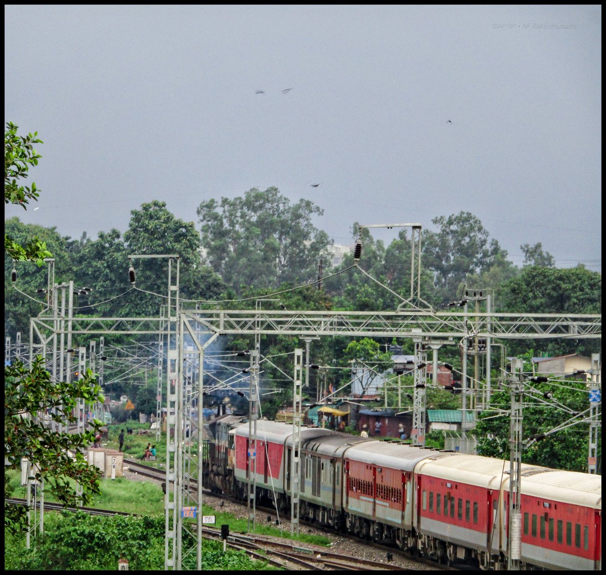 15484 Old #Delhi Jn to #Alipurduar Jn #SIKKIM #MAHANANDA Express led by SGUJ #WDG-4 #12574 #accelerates towards #Gulma !!

#NFRailEnthusiasts 

@RailMinIndia @drm_kir @drm_apdj @RailNf @AshwiniVaishnaw 

#Monsoon #Dooars #Trains #LHB