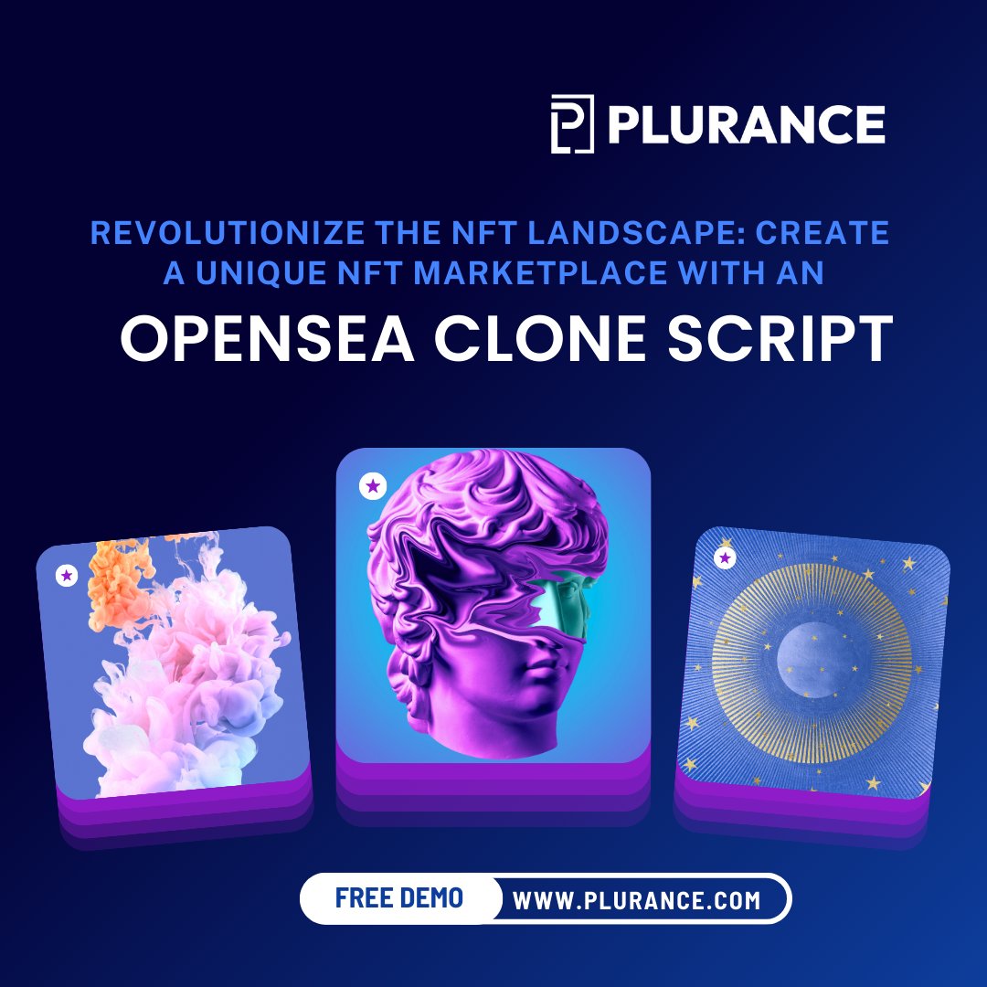 plurancetech's tweet image. Explore the power of #digitalcollectibles with your own #NFTmarketplace powered by an #OpenSeaclonescript! #Plurance's readymade Opensea clone script supports the inclusion of additional features & functionalities
Free demo- plurance.com/opensea-clone-…
#NFTs #NFTCommunity #nftart
