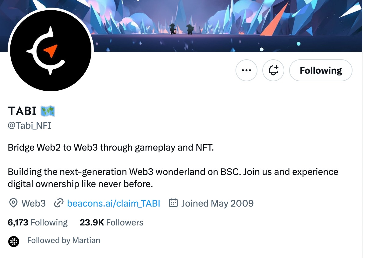 Cryptowithkhan's tweet photo. Scam Alert 🚨 :- Crypto community, be aware of a phishing scam that is impersonating @Tabi_NFT 

@martian_wallet  is following the scammer, causing people to lose thousands of dollars. As people tends to believe that @martian_wallet is following someone so may be he/she is genuine but people are getting scammed ❌

What action are you going to take ? 
@martian_wallet @Tabi_NFT

#CryptoScam #MartianWallet #TabiNFT #Airdrop
