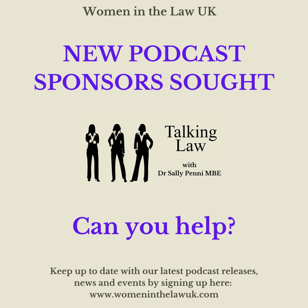 Could you #sponsor a #podcast? Our #TalkingLaw podcasts are great for anyone with an interest in the #law & we are seeking #podcastsponsors to produce more. Please visit womeninthelawuk.com or our #GoFundMe page: gofund.me/a4f5d199 to find out more. #lawfirm #lawpodcast