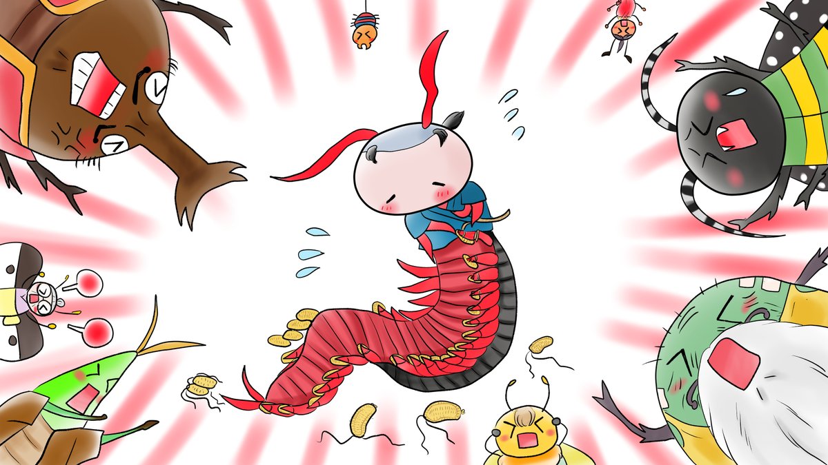 昨日描いた絵です( ゜Д゜)                          恋の魔法とおまじない710-5ペン    PIXTAさん素材ちびモブ会社員ラフ                       福娘童話集様昔話「ムカデの医者むかえ」                  #恋の魔法とおまじない #PIXTA