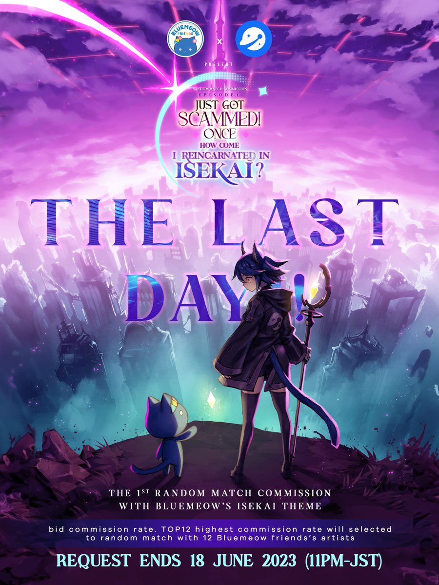 BasementLab_NFT's tweet image. FINAL CALL!! THE LAST DAY TO SEND REQUEST!!!!  

Bring your characters to Bluemoew Isekai costume with 12 classes from 12 artist       

Link: recomet.io/request/plan/V…

 request ends: 18 JUNE 2023 11PM-JST