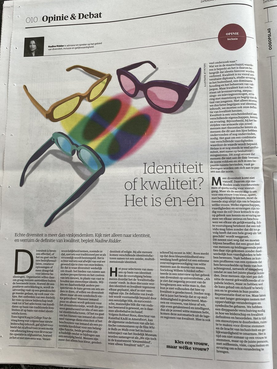 “Willen we daadwerkelijk andere perspectieven de kans geven om iets anders te doen, of willen we #diversiteit alleen maar als een symbolisch vinkje gebruiken?”. #inclusie