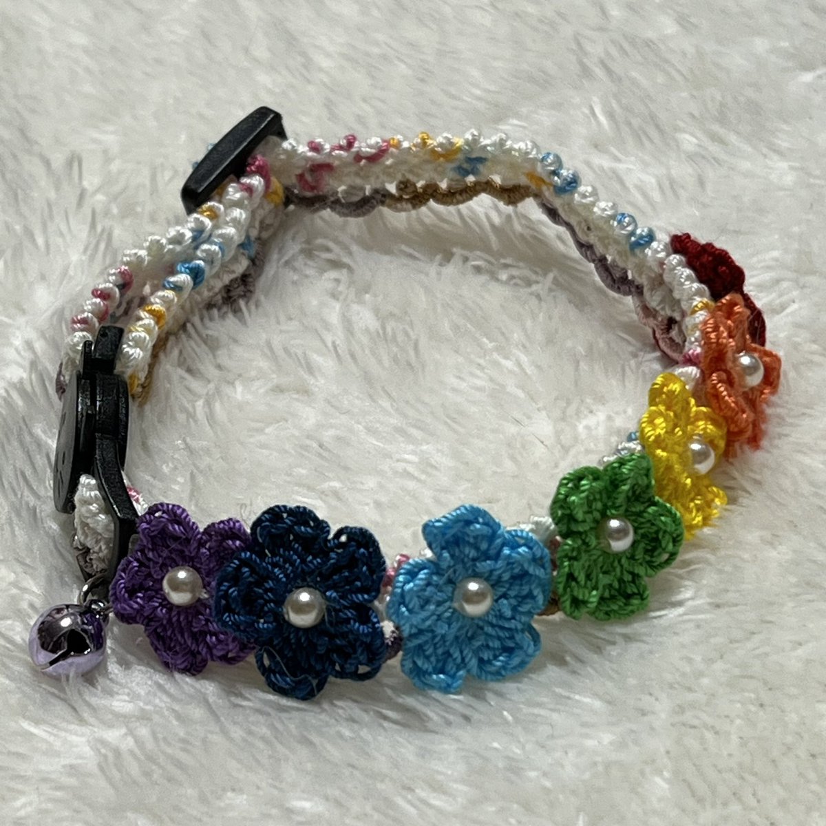 bellrumn's tweet photo. #ベルルンの首輪
#レーシーカラー　レインボーも作りました。#メルカリShops で販売中 https://t.co/73Det65Zbt