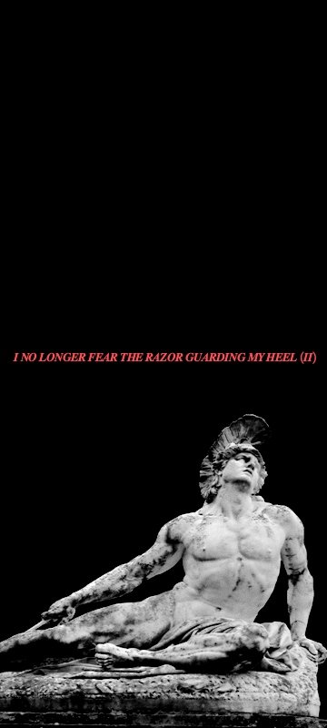 I NO LONGER FEAR THE RAZOR GUARDING MY HEEL (II)