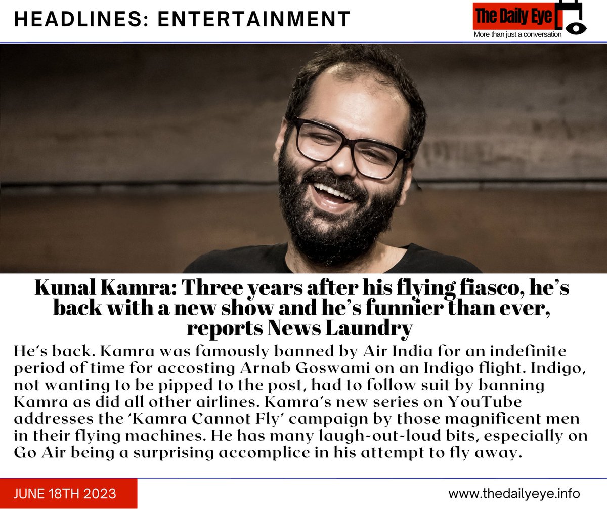 Kunal Kamra: Three years after his flying fiasco, he’s back with a new show and he’s funnier than ever, reports News Laundry

#kunalkamra #newslaundry #airindia #indigoairlines #standupcomedy #comedy

@kunalkamra88 @newslaundry, @IndiGo6E @airindia @TheDailyEye @TheThirdEyeACEE