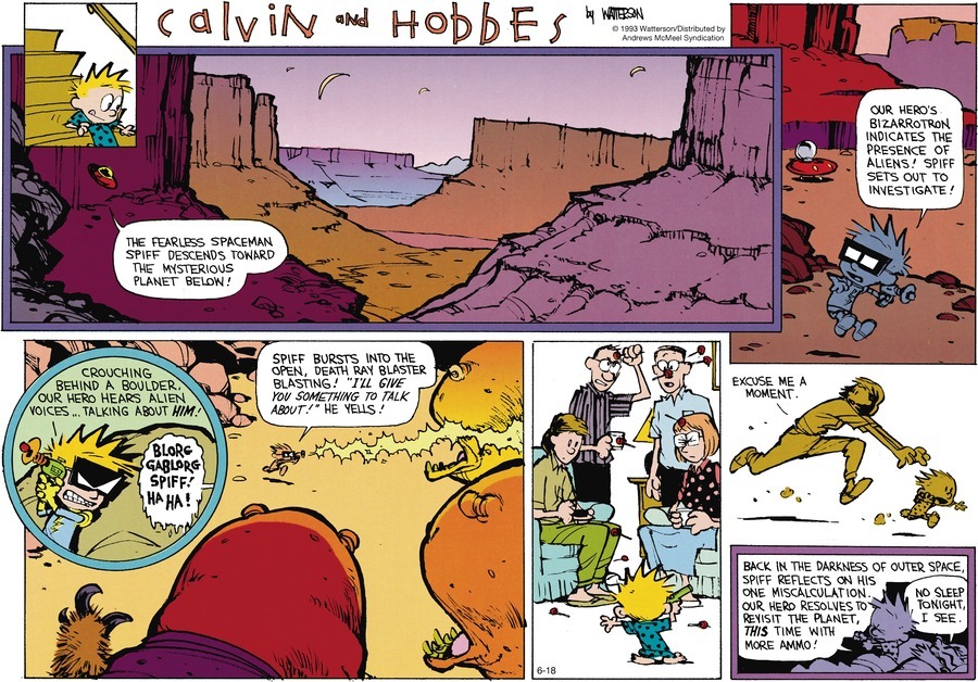 Calvin and Hobbes by Bill Watterson for Sun, 18 Jun 2023

#Calvin #CalvinandHobbes #Comics #DailyComics #CalvinHobbes