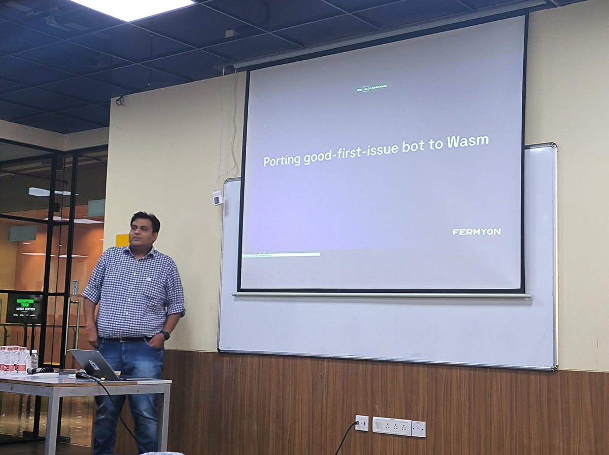 mediocreDevops's tweet image. Porting the good first issue bot with @rajatjindal1983 

#wasmmumbai #cncfthane