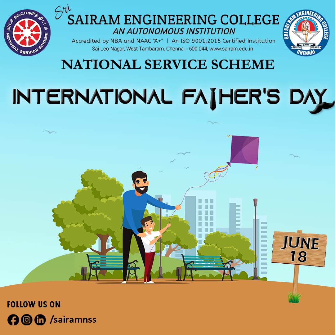 NSSSAIRAM's tweet photo. FATHER : "A son's first hero, A daughter's first love - Happy Father's Day !!"❤️
@sairamceo
#nss #socialservice #sairamnss #fathersday #nssindia #volunteers #sairaminstituition #nssrdchennai #nsstamilnadu #rdnss https://t.co/wzgCYagxS6