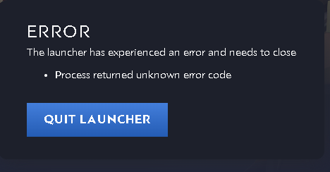 Callum__rs's tweet photo. @JagexSupport Is there ever a day something goes right? process returned unknown error code? https://t.co/AUj0FTTF5U