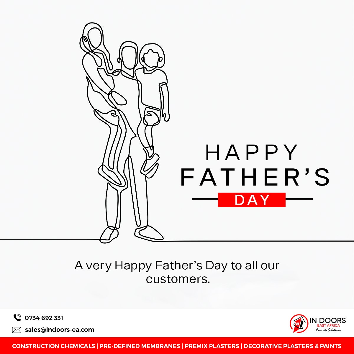 Building bonds that last a lifetime. Happy Father's Day from your trusted construction chemicals supplier

#HappyFathersDay #ConstructionChemicals #ConstructionSupplies #ConstructionIndustry #BuildingSuccess #FathersDayCelebration