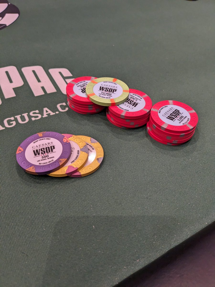 Ace_Sleeves's tweet image. 102500 to Day 2. LFG! #WSOP #MonsterStack