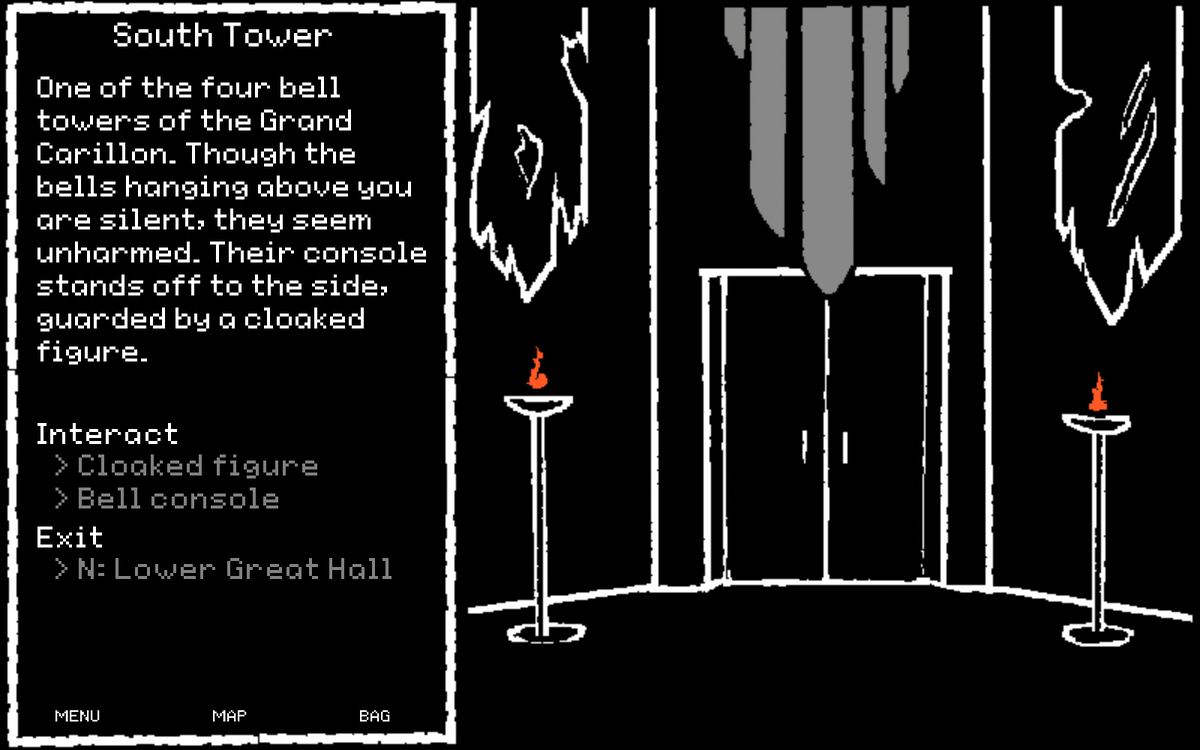 arc_res's tweet photo. JatMotMSM actually inherited its black-and-white backgrounds and mono-color character art from this game. It's been fun going back and applying what I've learned in the time since to improve it. https://t.co/kzrXti5i9E