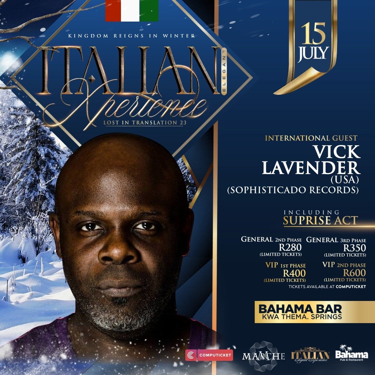 PicatDaItalian's tweet photo. HEADLINER ANNOUNCEMENT!!!

TWO OF THE MOST PROLIFIC DEEP HOUSE PRODUCERS // DJS.

@sophisticado @DJKemit

#IEX23
#LIT23
#GodSpeed
#ItalianMission
#LostInTranstion23
#ItalianElegantXperience https://t.co/VxY6veUHYR