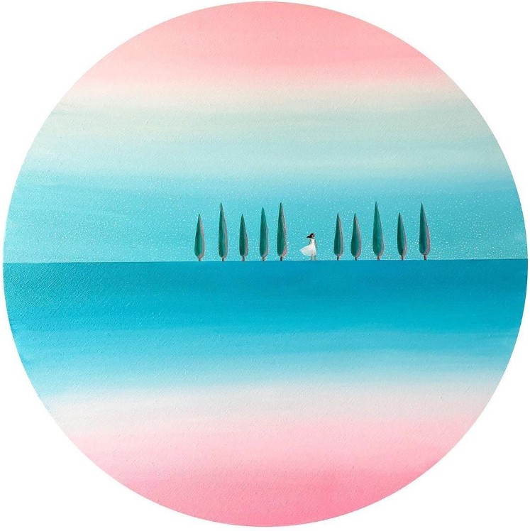 Painting from Spain titled “The Seeds They Planted” highlighting the sacrifices of the10women that has continued to inspire many who work towards gender equality in Iran
#OurStoryIsOne 
بذری که سرو سرفراز می‌شود
به یاد جان‌هایی که صرف تحقق عدالت و برابری شد
#داستان_ما_یکیست