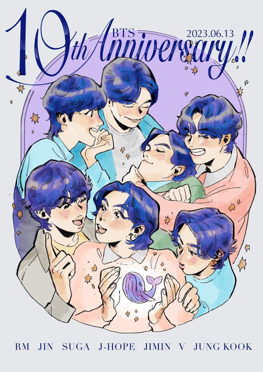 7人でいてくれてありがとう💜✨ #BTSFesta2023 #10YearsWithBTS #BTS10thAnniversary #btsfanart