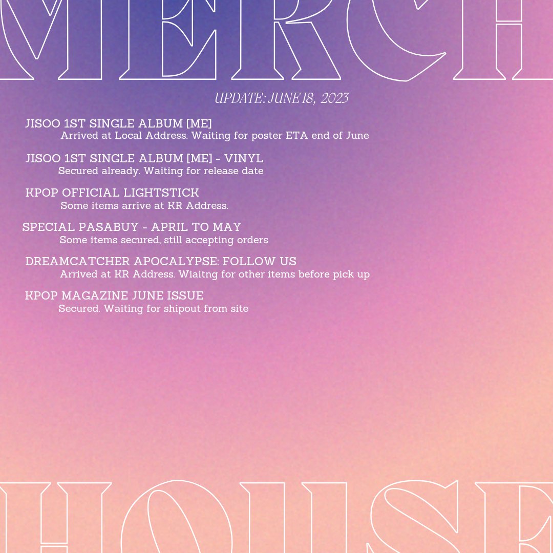 MerchHouse_'s tweet photo. #MerchHouseUpdates
Sorry for the late update, wala pong signal. Btw sabay po isship yung poster and Album for JS1, ETA is by the end of June po sorry that it causes delays
Other updates kindly check below π€
Tysm Fam! https://t.co/MnQH348Etg