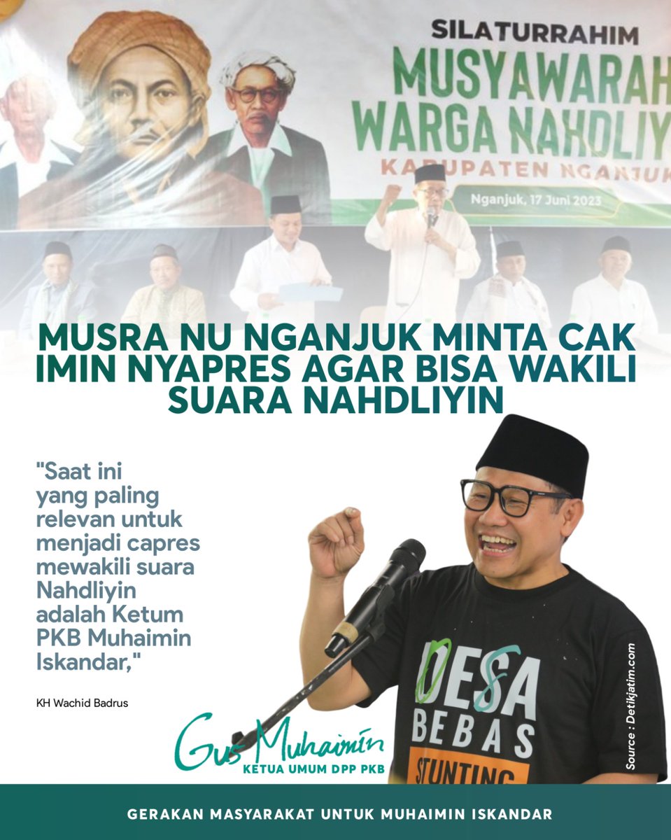 Musyawarah Warga NU di belahan Jawa Timur yg mndukung Gus Imin Capres 2024 ini menunjukan kuatnya relasi jiwa dan cita2 antara Nahdyiyyin dan Gus Muhaimin,NU dan PKB
🇮🇩💚 #MusraNU #MuhaiminIskandar #PartaiKebangkitanBangsa <a href="/nahdiyinbersatu/">Nahdliyyin Bersatu</a> <a href="/DPP_PKB/">DPP PKB</a> <a href="/zainul_munas/">Zainul Munasichin</a> <a href="/Brigade01Arwan1/">Muh Arwani</a>