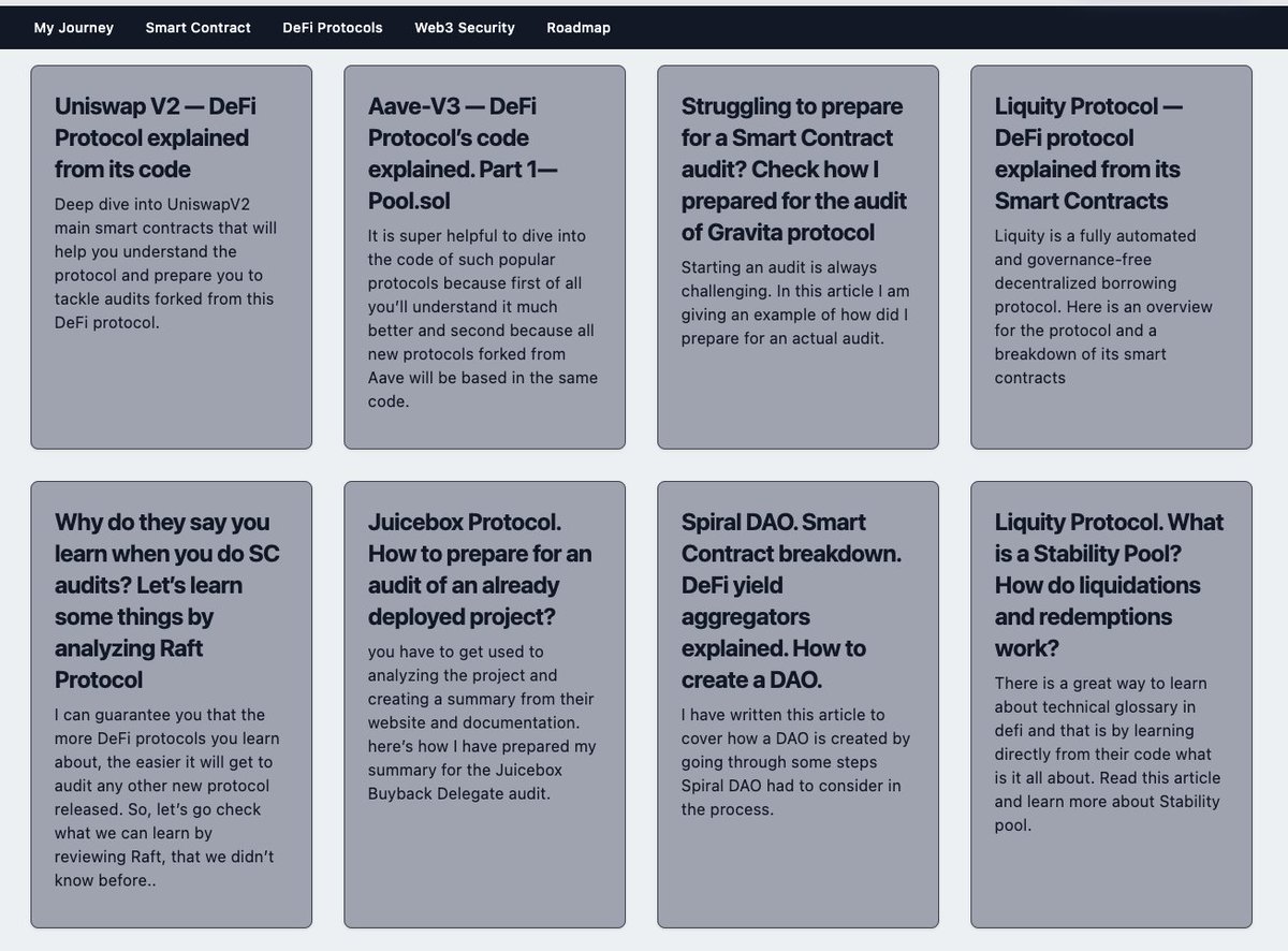 TheBlockChainer's tweet photo. 8 articles explaining DeFi protocols from their Smart Contracts...

And I wrote them in not more than 2 months

This is a work in progress of The Blockchainer Hub website.

Any suggestion to increase this list?

🦄 https://t.co/kQIFOKrsbN