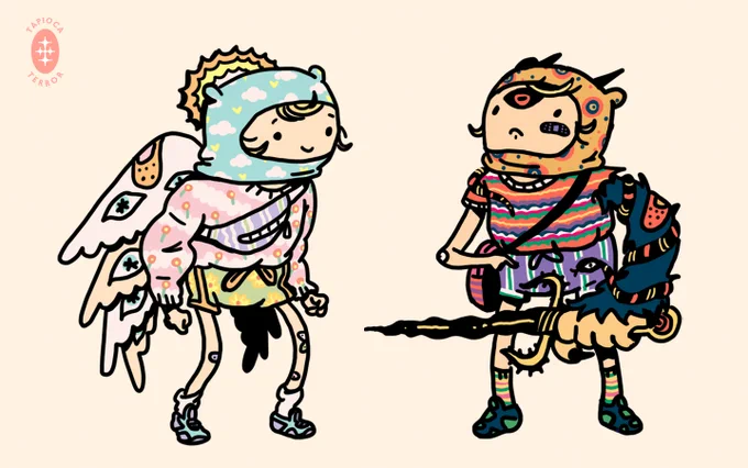 Finn the Angel and Finn the Demon  stickers for Otakufest this 06/24-06/25)