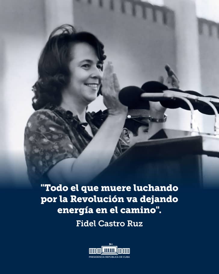 El 18 de junio de 2007, #Cuba perdió a una de sus hijas más queridas y más bravas; a una heroína dulce, inteligente y radical. Combatiente clandestina, audaz guerrillera, esposa, madre y líder feminista. Inolvidable