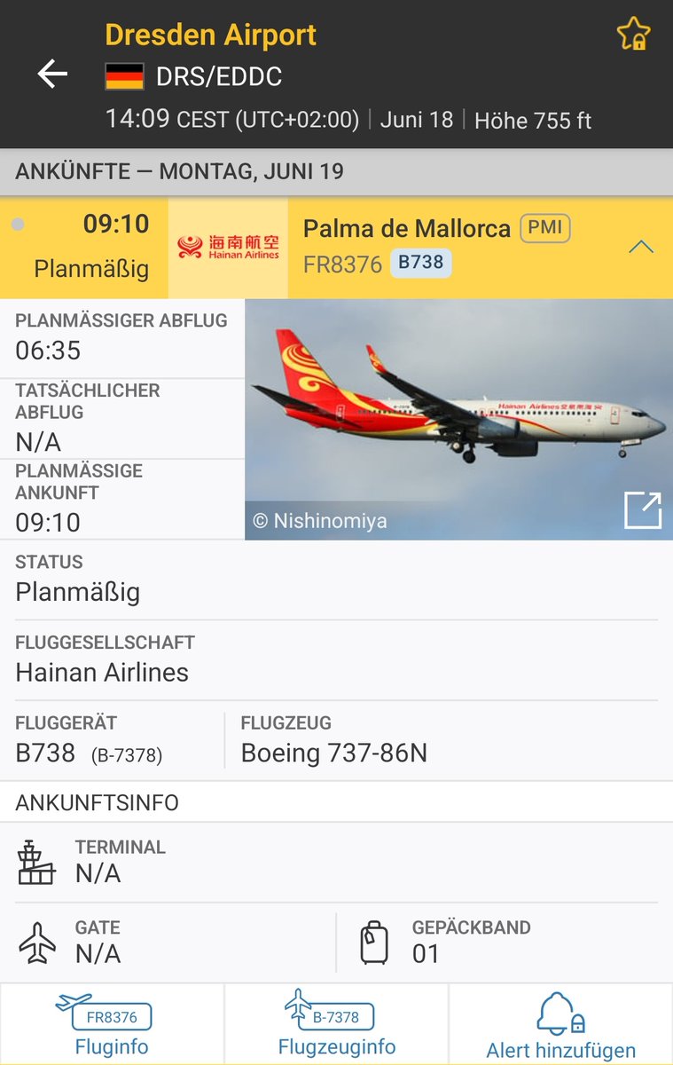 Interessanter Datenfehler bei <a href="/flightradar24/">Flightradar24</a>, bei dem in einer der Datenbanken für den morgigen Ryanair Flug der Flugzeugtyp in das Registrierungsfeld gerutscht ist.