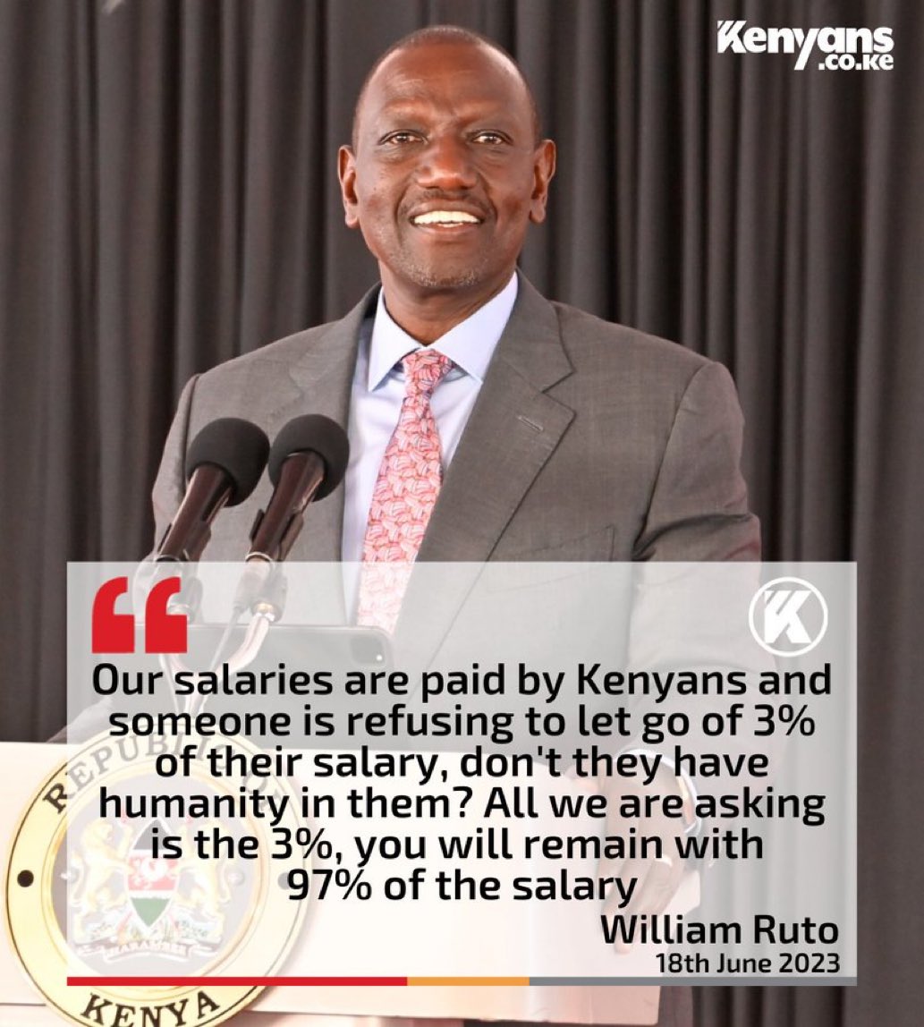 Why is Ruto lying openly. Employed Kenyans take home 97% of their income? #FinanceBill2023