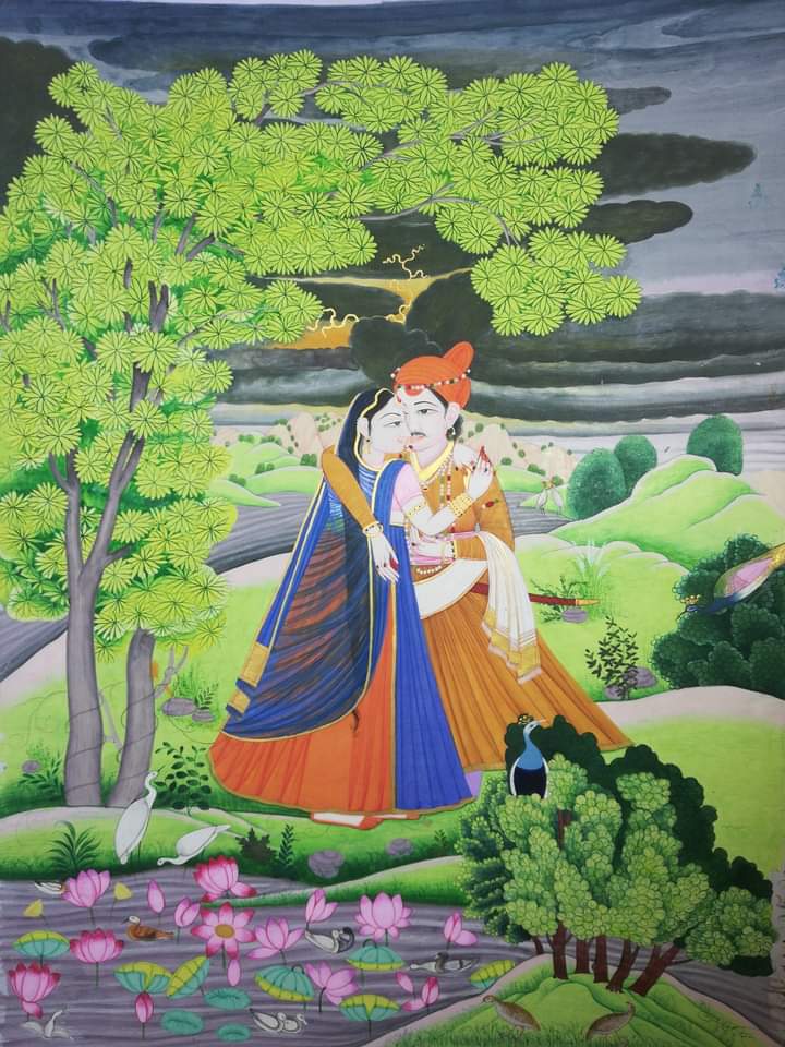 Suresh Kumar is a young artist who specializes in Kangra Pahari miniature painting,  art originated in the Pahari region of North India during the 17th and 18th centuries. It is one of the schools of Pahari paintings along with Guler, Basholi, Mandi, Chamba.
@iGauravAttri