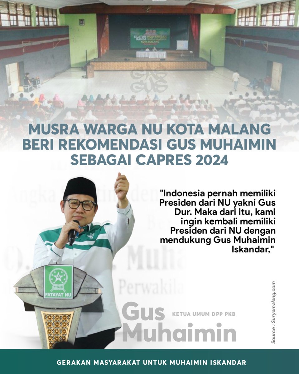 Mewakili Suara Nahdliyin

#MusraNU
#MuhaiminIskandar
#PartaiKebangkitanBangsa