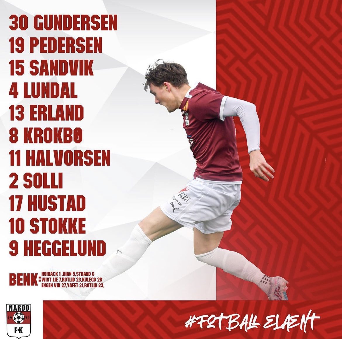 𝗞𝗔𝗠𝗣𝗗𝗔𝗚

Steinkjer kommer på besøk til Nissekollen, og disse 11  starter i solsteika☀️

45 min til kampstart!

🏆 Norsk Tipping-Ligaen Avd.5
🗓️ 10. serierunde
🆚 <a href="/Steinkjer_FK/">Steinkjer Fotballklubb</a> 
🕒15:00
🌥️ 26 °C
🏟️ Nissekollen
📺 Direktesport.no 

#fotbaillelænt