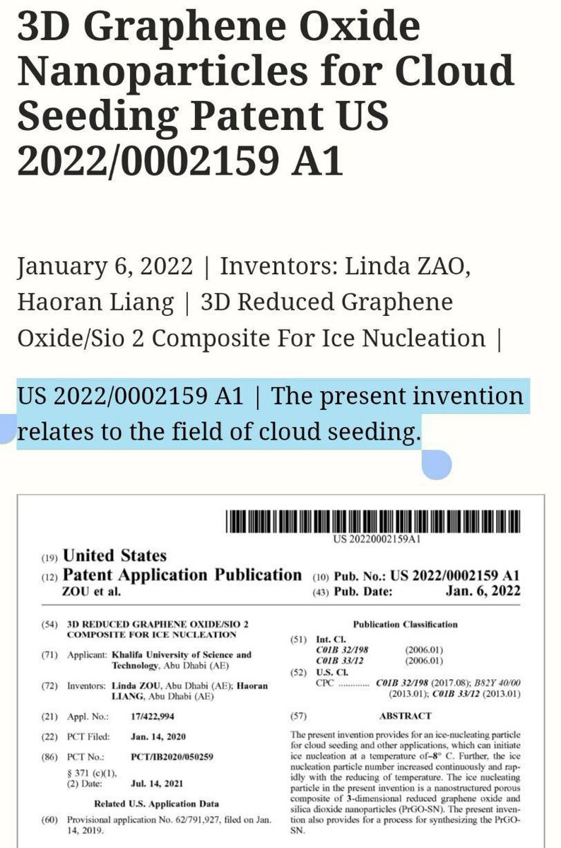 3D Graphene Oxide,Nanoparticles for Cloud,Seeding Patent US 6.1.2022👇🏻