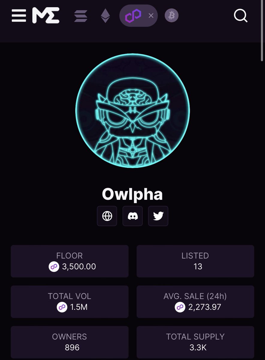 OwlphaNFT's tweet photo. Thank you to this amazing community and the support from @MEonPolygon & @onPolygon_ THANK YOU #HOOT https://t.co/6PLySDn9ox