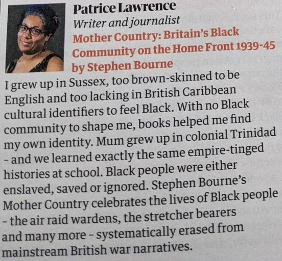 After 32 yrs of writing one of my books is FINALLY mentioned in The Guardian as one of the 75 books that have shaped the Black British experience since the arrival of Windrush in 1948. Big thanks to Patrice Lawrence @LawrencePatrice @CynnieThePoo @TheHistoryPress