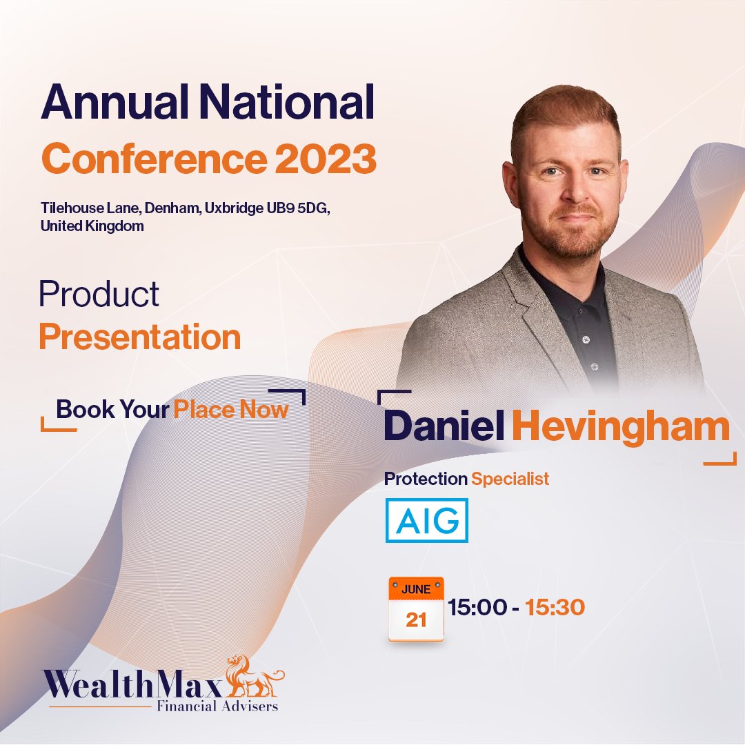 Get ready to hear from Daniel Hevingham an expert in the Protection Industry from @AIGLIFEUK at our Annual National Conference 2023.
21st of June 2023 at Denham Grove Hotel.
#aig #insurance #IndustryExperts #annualconference #AnnualGeneralMeeting #AIG #aiglife #protection