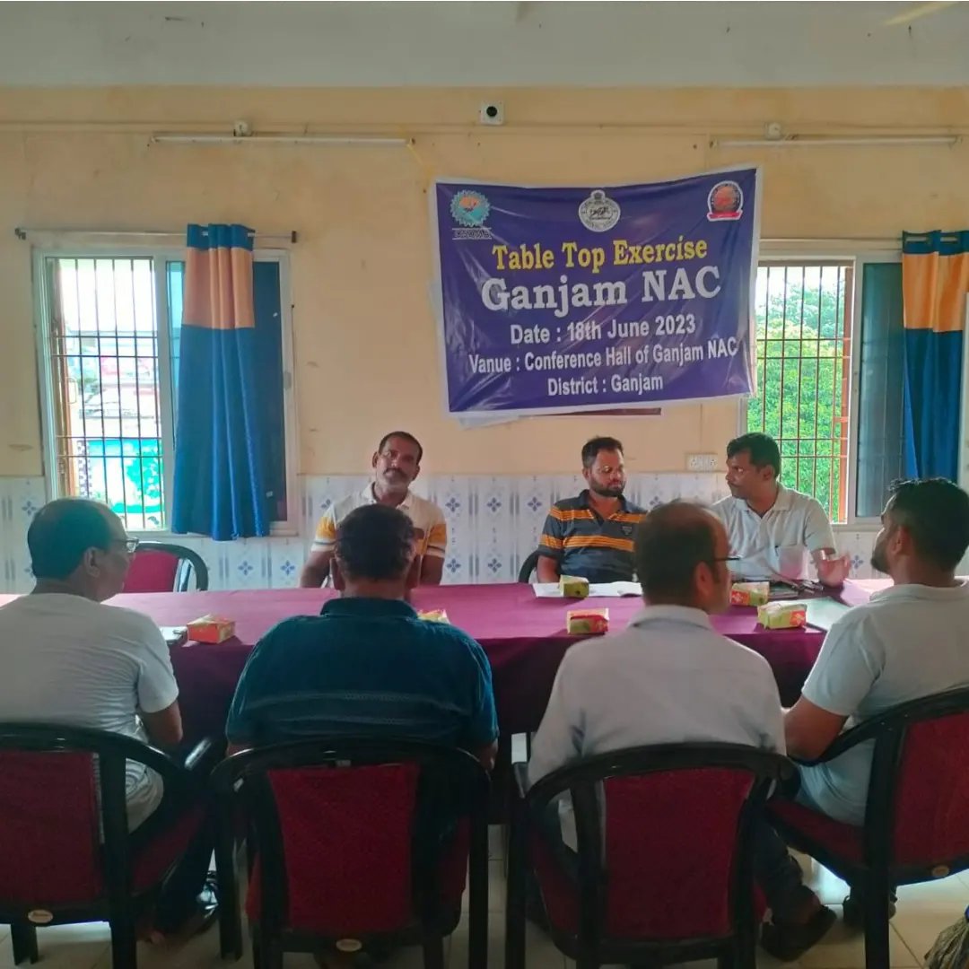 NAC_Ganjam's tweet photo. ULB Level Table Top Exercise for Disaster Preparedness-2023 at Ganjam NAC.
#ResilientOdisha
#OdishaCares
#TableTopExercise2023 https://t.co/09sUFVvQjK