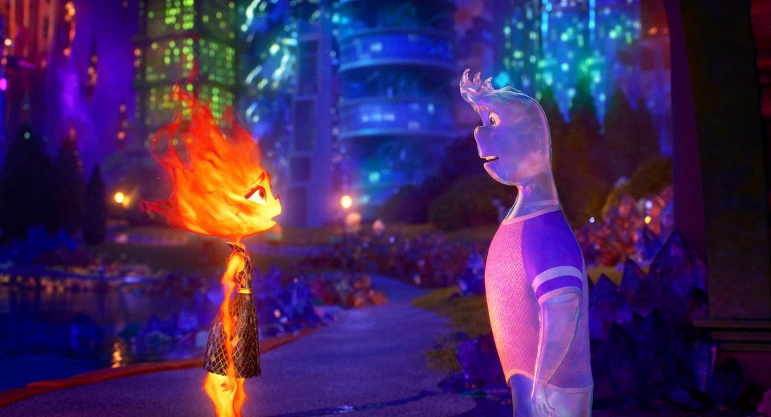 Fire glows and Water flows. Vibrant storytelling.  Fun Fam Film  #elementalmovie2023 #disney #pixar Review at moviesandshakers.com Link in bio. #leahlewis #mamoudouathie #catherineohara #wendimclendoncovey #davidsohn