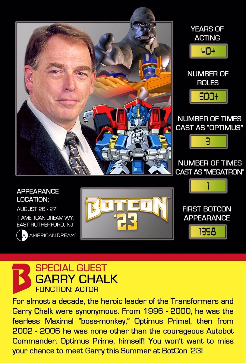 GarryChalkTalk's tweet photo. #BotCon is celebrating #BeastWars #Transformers in East Rutherford, NJ this August? Well, that’s just prime. All units, MAXIMIZE! #teamPRIMAL🦍 https://t.co/i9kJOM1zFo @BotCon https://t.co/qWfjDO3uV5