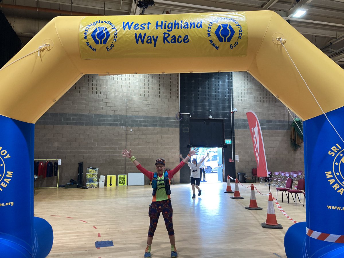 Here is Fiona Rennie of <a href="/CarnegieH_Rclub/">Carnegie Harriers</a> who in finishing her 17th <a href="/WHWRace/">The West Highland Way Race</a> currently holds the record for most finishes. She may be joined later by Neil McNicol 👍<a href="/scotathletics/">scottishathletics</a> <a href="/yhrfpod/">Young Hearts Run Free Podcast 🎧</a> <a href="/Tartanshorts/">Tartan Running Shorts</a>