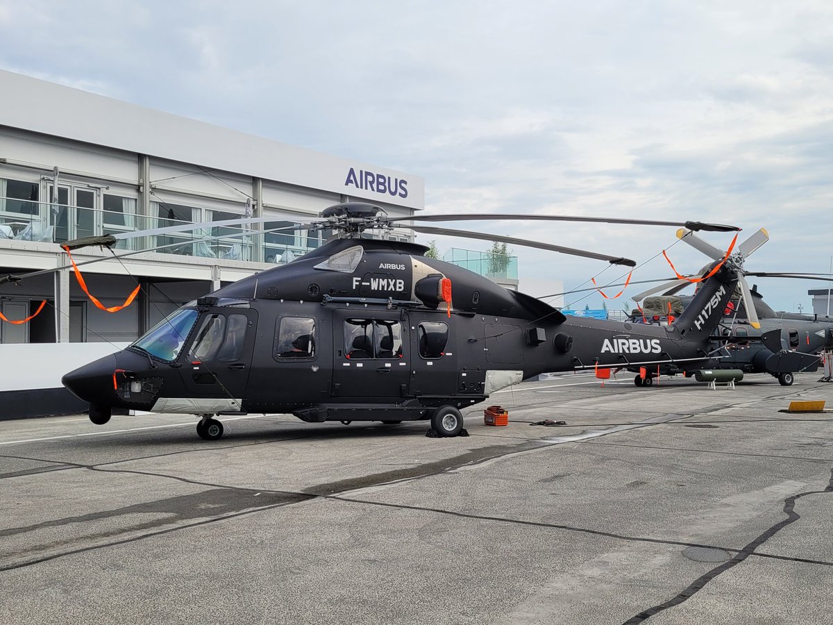 In the running for the UKs New Medium Helicopter  - the Airbus H175M here on static at #PAS23