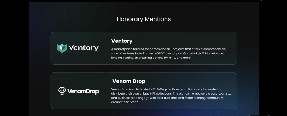 Ventory team is excited to be one of the honorary teams mentioned at Venom Hackathon. 

We wanna express our appreciation to the <a href="/VenomFoundation/">Venom Foundation</a>  for their cautiousness, fairness and transparency during the event. 🙏

Together we BUIDL🦠

#VenomTestnet #Ventory #VenomNetwork