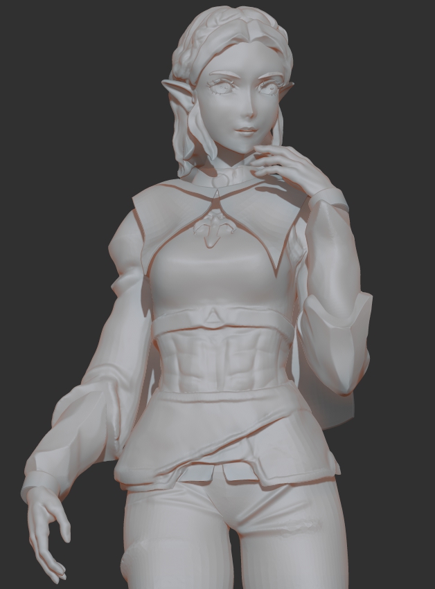 ポーズつけたので細部と小物を作っていこうと思います
#zbrush