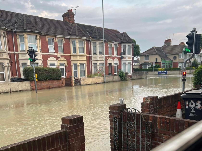 swindonadver's tweet photo. Swindon floods obliterate roads causing major closures https://t.co/slvJO9V390 https://t.co/o9Mf1sh4Dh