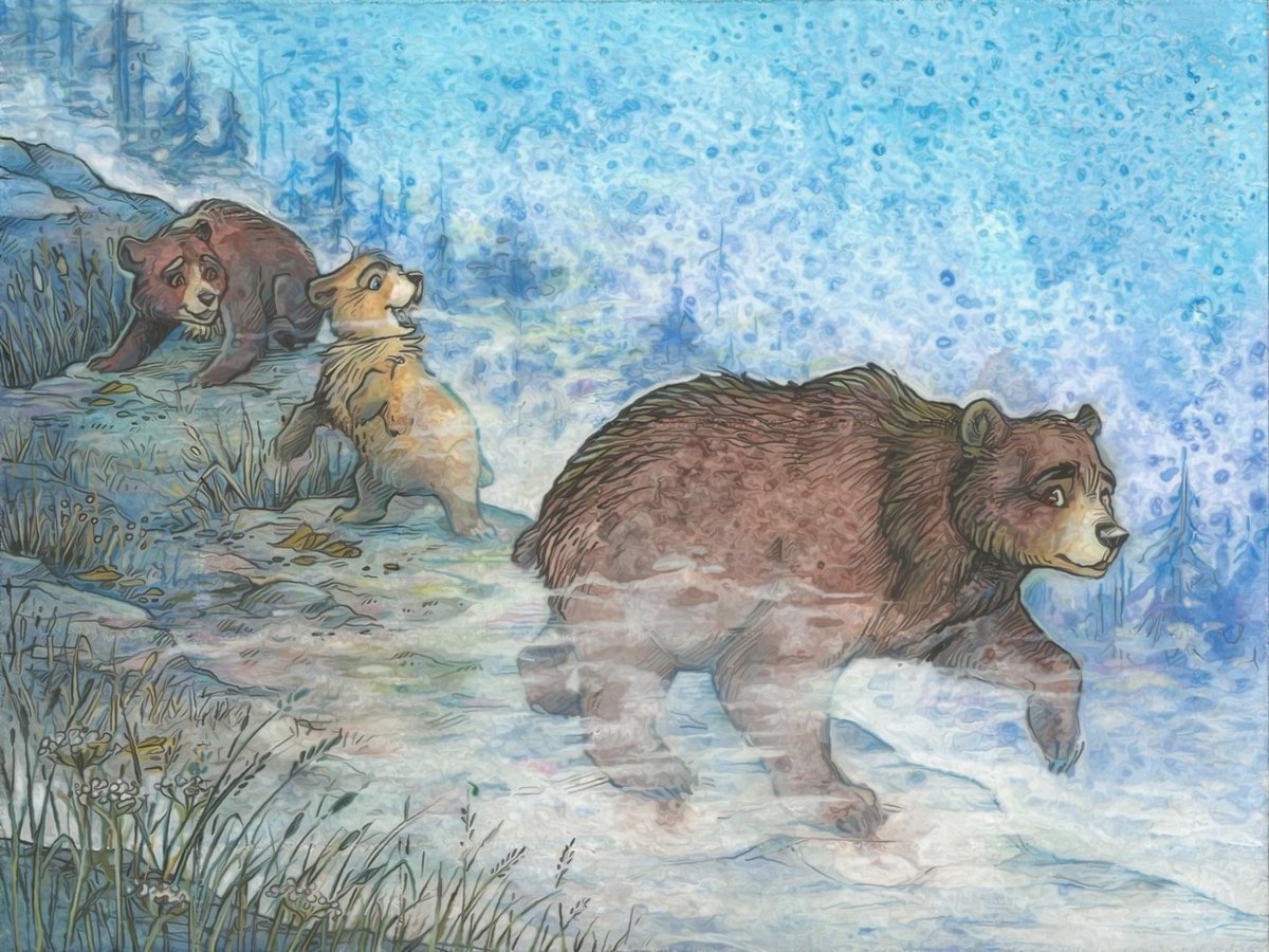 Illustrations for the short story “Winter unrest' by Nikolay Bautin.

This is a book about restless bear cubs, which ran off for adventures, because winter rest is too boring.
#bear #hedgehog #bearcub #childrensbookart #fish #bears #forest #wood #bearmom #children #animals #fish
