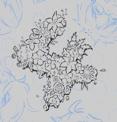 flower monochrome sketch simple background traditional media leaf hatching (texture) general  illustration images