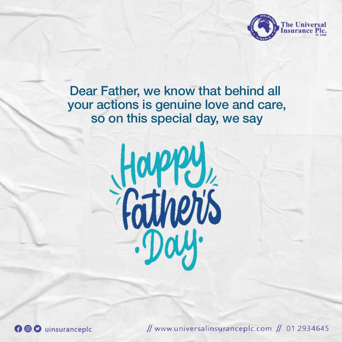 uinsuranceplc's tweet photo. Happy Father's Day, from Universal Insurance Plc
#universalInsuranceplc
#father #fathersday https://t.co/gsvsIHLbIk