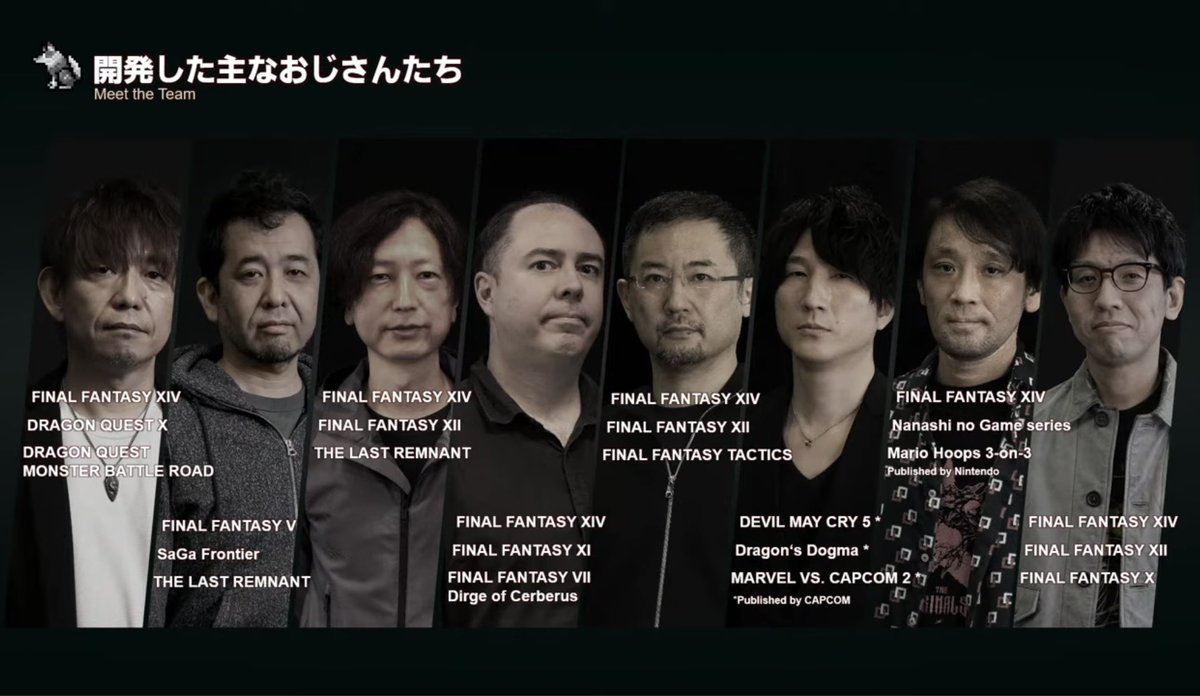 FF16 development team and the previous games they have worked on!