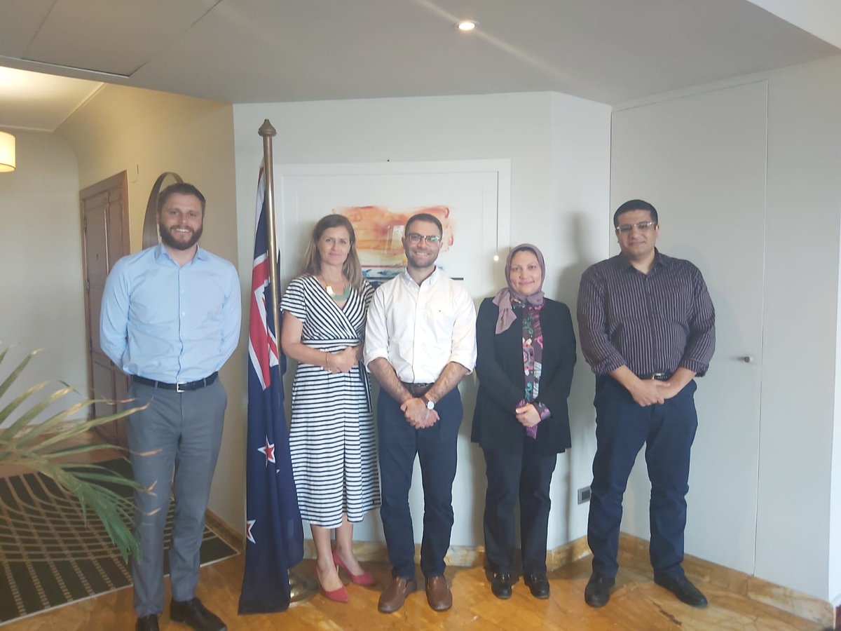 Delighted to host a group of young Egyptians who completed their postgraduate studies in Aotearoa New Zealand. Good to hear about their experiences under 🇳🇿Manaaki Scholarship programme &amp; how their careers are progressing. A truly inspiring group who are making a difference in 🇪🇬