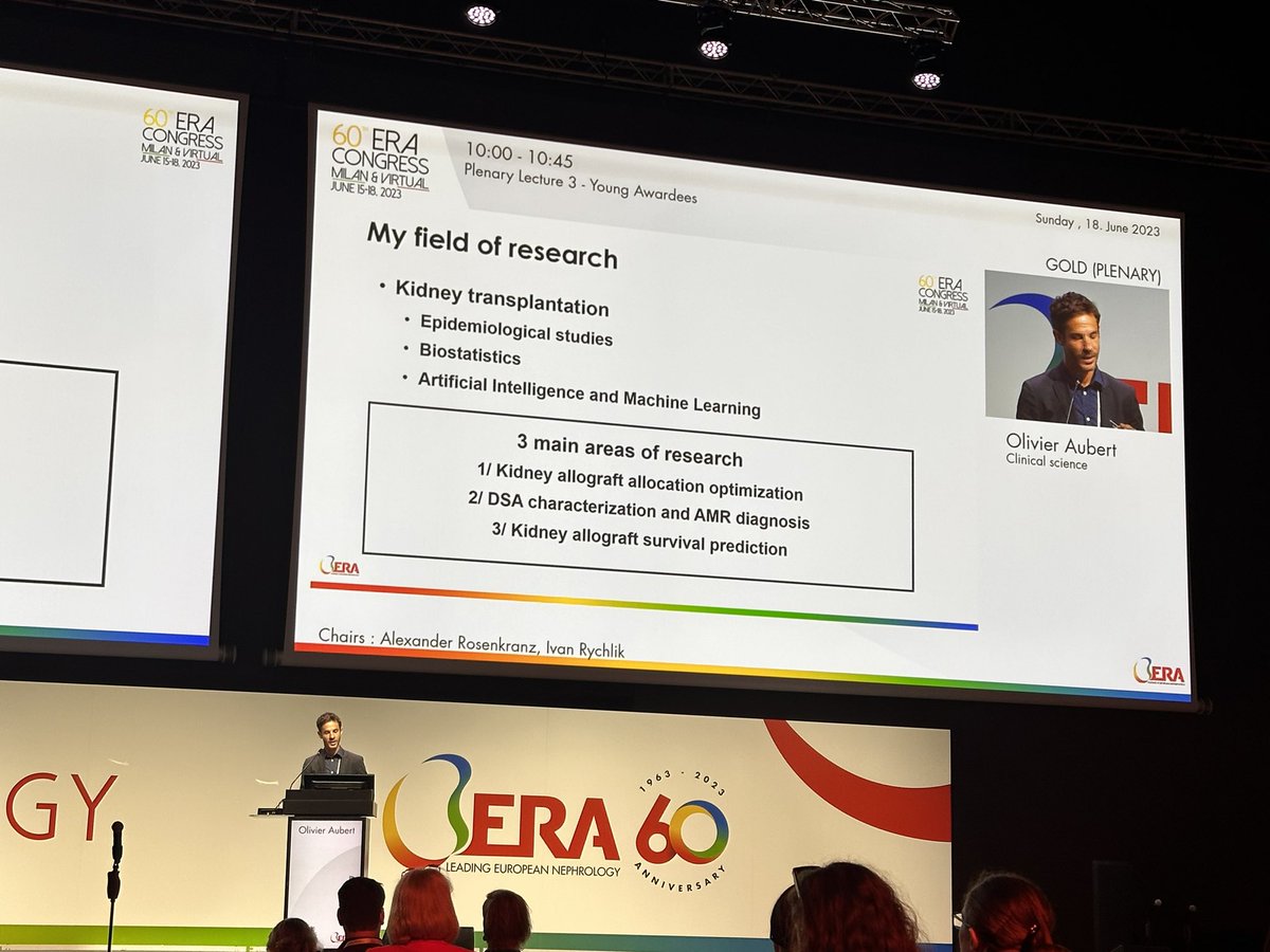 Here is Olivier Albert talking about kidney transplant, statistics and machine learning #ERA23