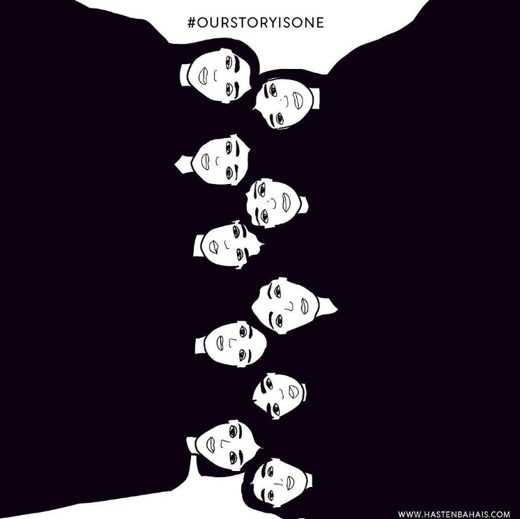 Amidst the darkness of time, it is our enlightened minds and thoughts that resound with the melody of equality, justice, and beauty #OurStoryIsOne 

از دل تاریکی زمان، سرهای روشن و اندیشه‌های ماست که برابری، عدالت، و زیبایی را آواز میخواند
#داستان_ما_یکیست